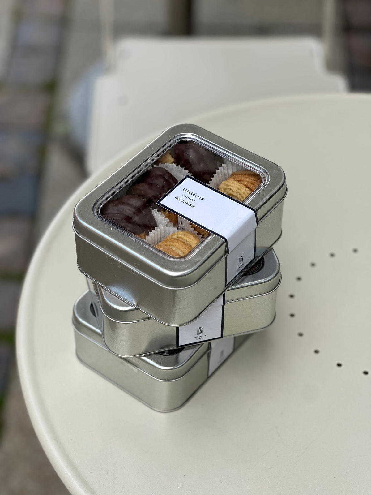 Vaniljekranse med mørk chokolade - Tinæske