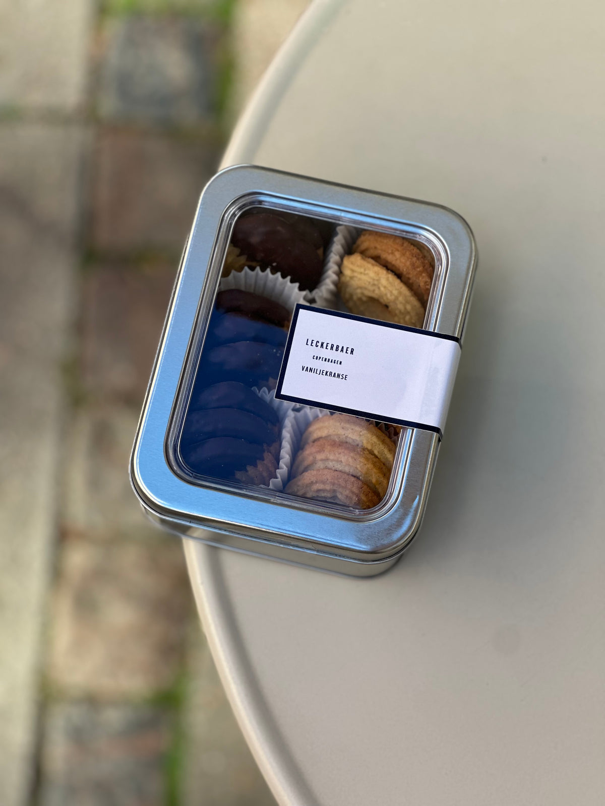 Vaniljekranse med mørk chokolade - Tinæske